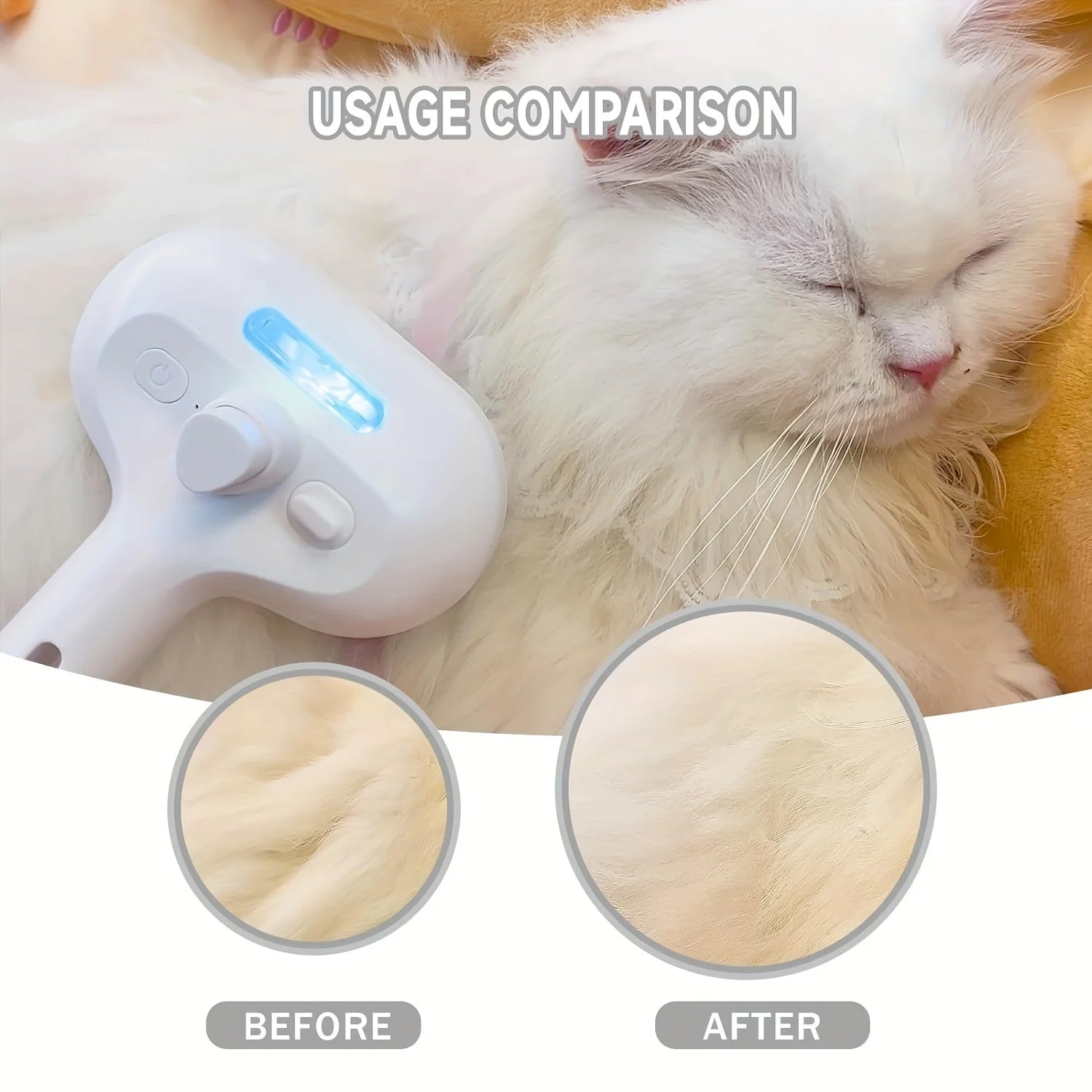 Pet Dematting Comb With Mist Humidifier for Grooming
