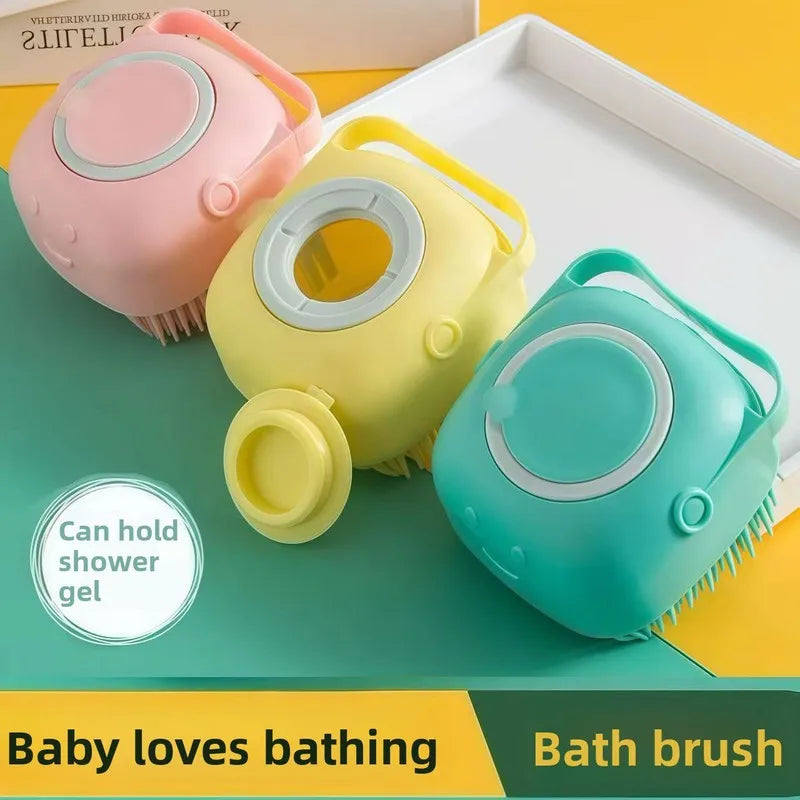 Silicone Pet & Baby Bath Brush With Soft Massage Bristles
