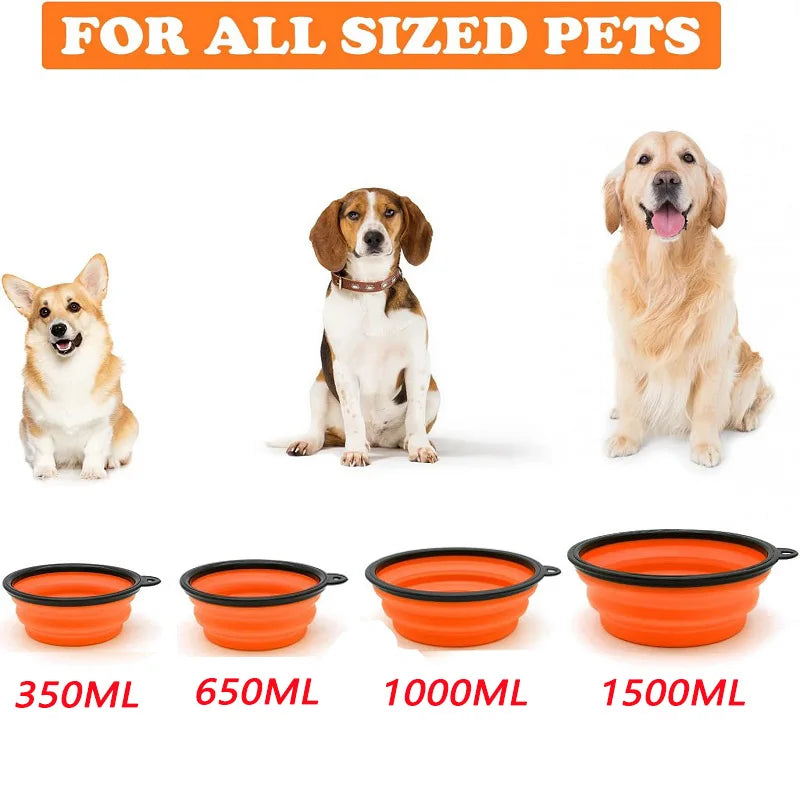 Collapsible Silicone Travel Pet Bowl And Feeder Dispenser