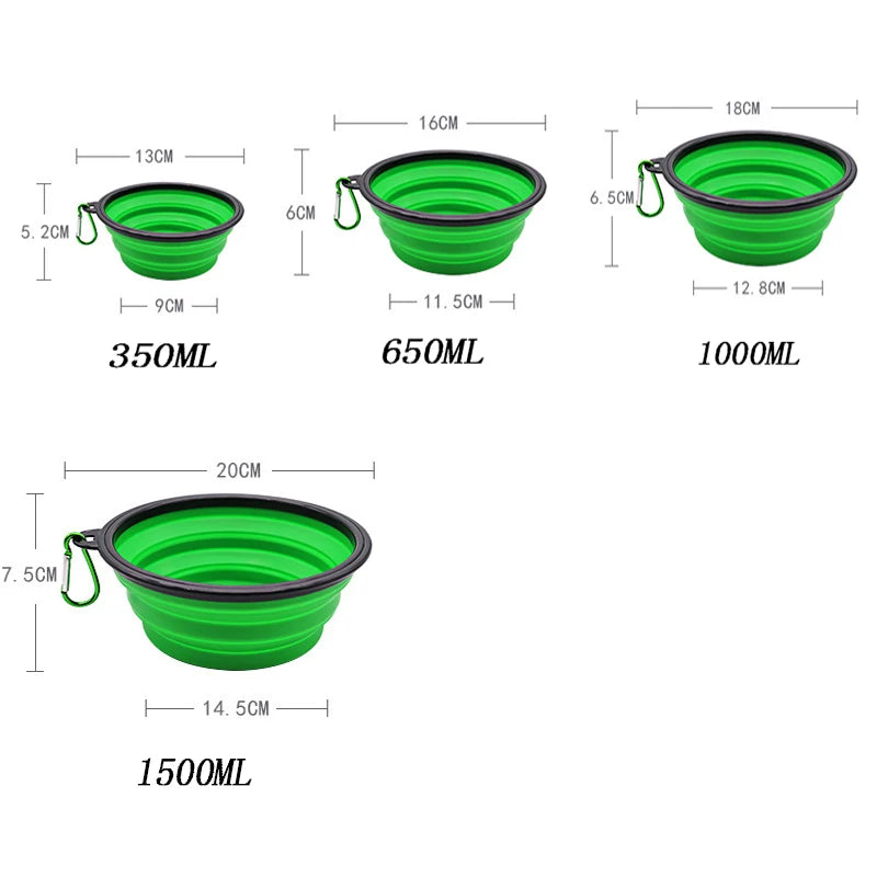 Collapsible Silicone Travel Pet Bowl And Feeder Dispenser