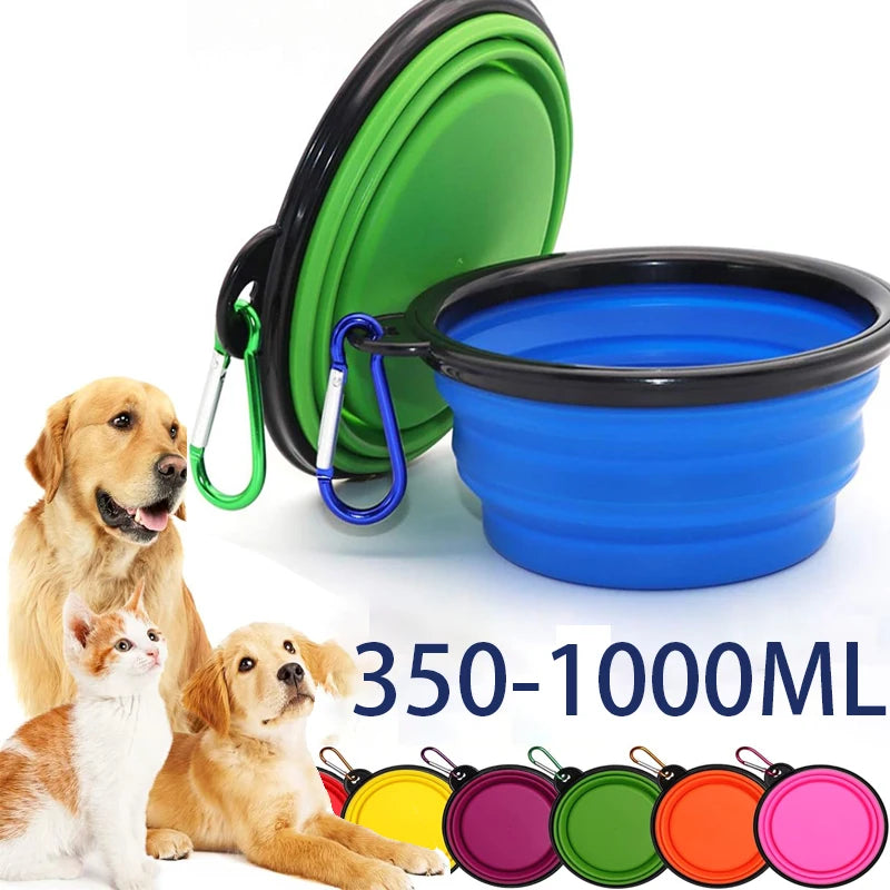 Collapsible Silicone Travel Pet Bowl And Feeder Dispenser