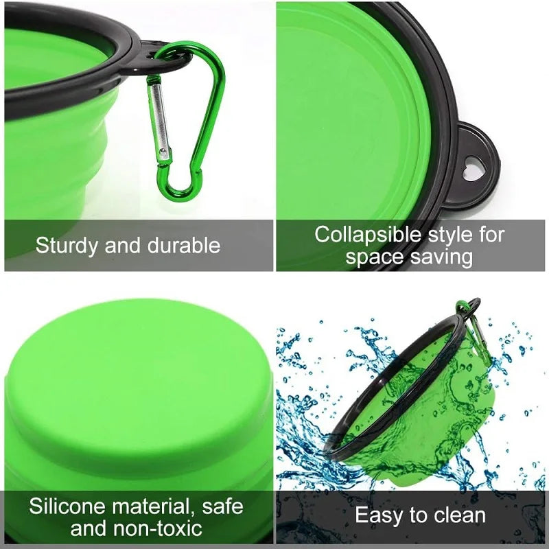 Collapsible Silicone Travel Pet Bowl And Feeder Dispenser