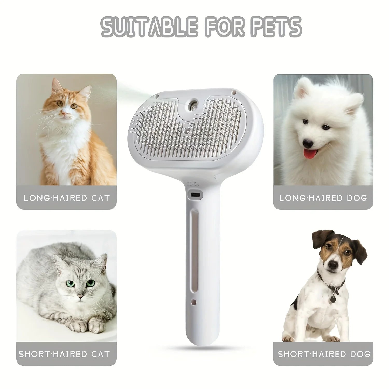 Pet Dematting Comb With Mist Humidifier for Grooming