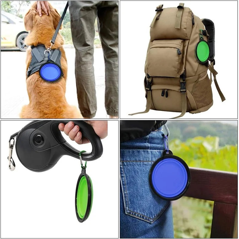 Collapsible Silicone Travel Pet Bowl And Feeder Dispenser