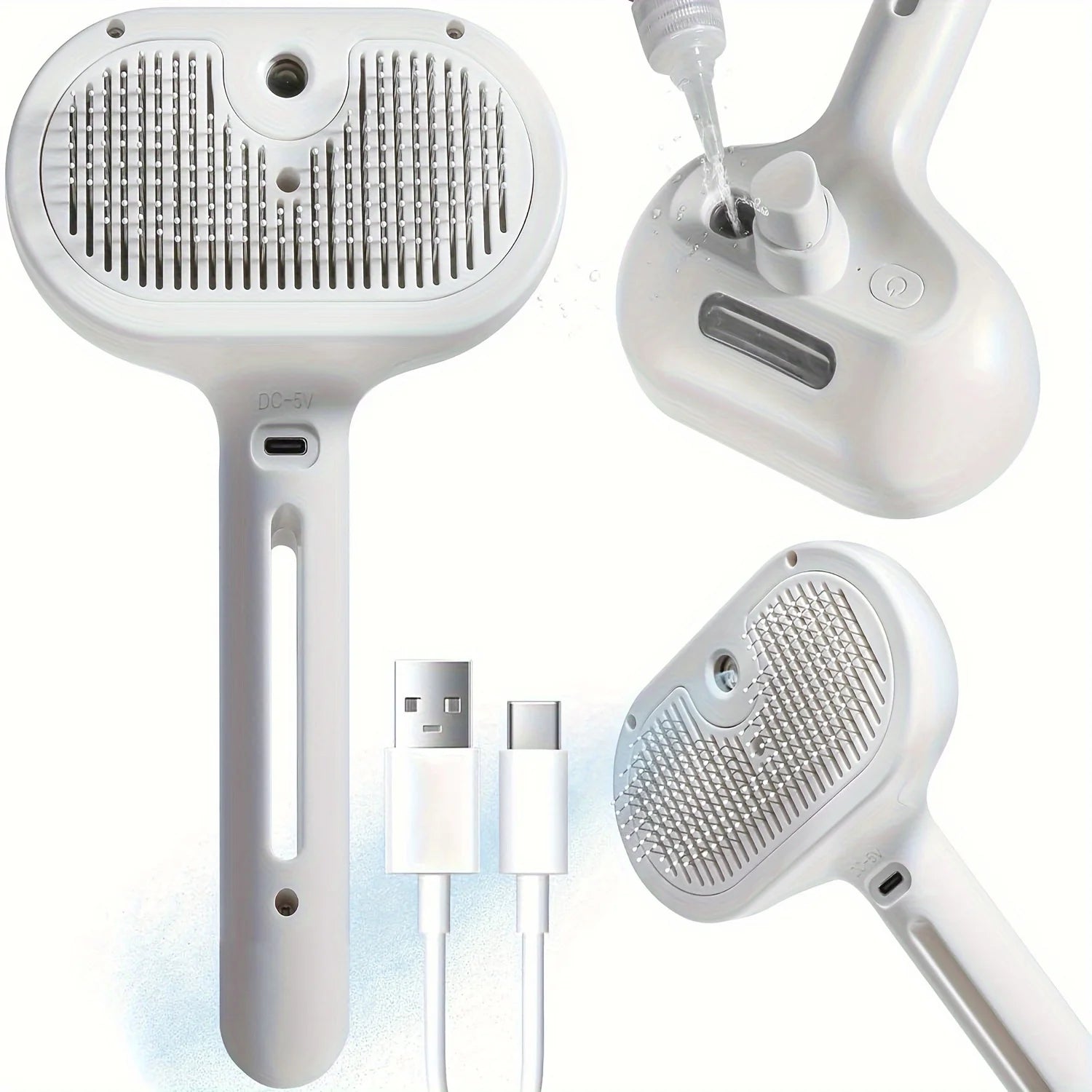 Pet Dematting Comb With Mist Humidifier for Grooming